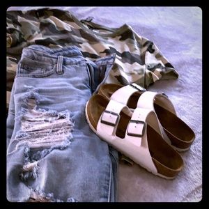 Women’s white Birkenstock’s